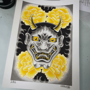 Recent painting, availible to be tattooed. #japanese #japanesetattoo #hannya #painting 