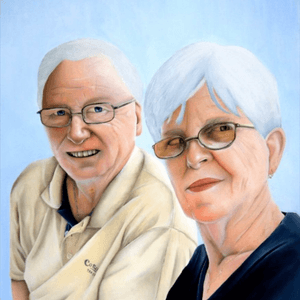 Tom & Heddy - oils on board #painting #portrait #figure #realism#grandparents #parents #commissionwork 