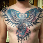 Sorry for the bad photo... Compliation between client who is an artist and myself the #painted #eagle 