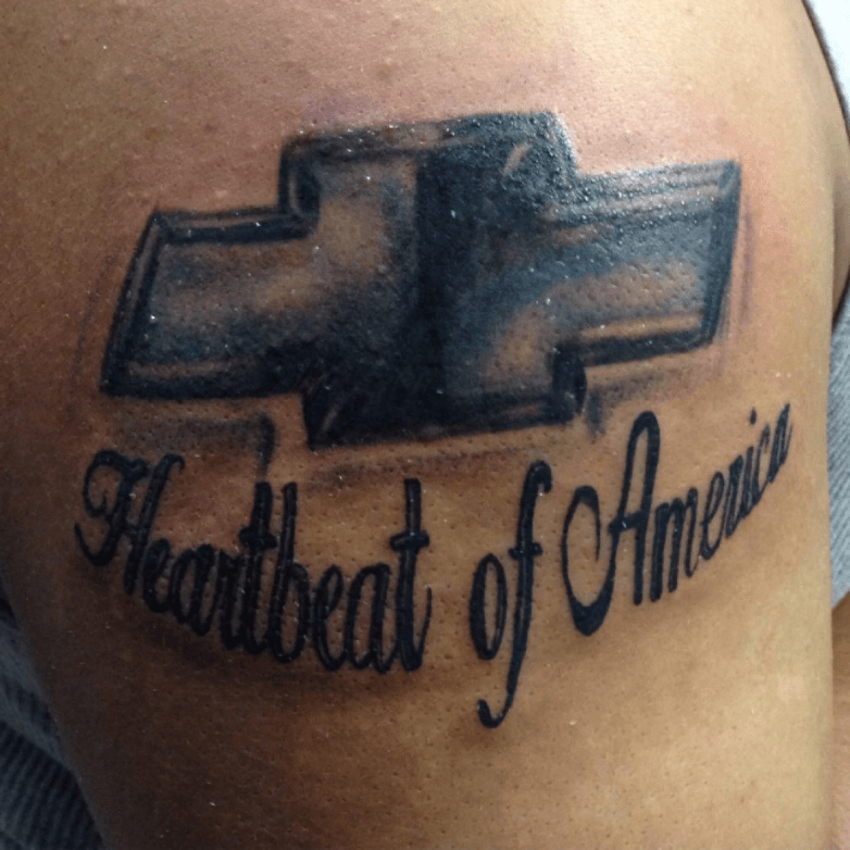 Tattoo uploaded by Cisco Contreras • Heartbeat of America Chevy logo #ciscotah2 #chevy #logos #ciscosart #apprentice #lasvegasartist #lasvegastattooartist #ciscosart • Tattoodo