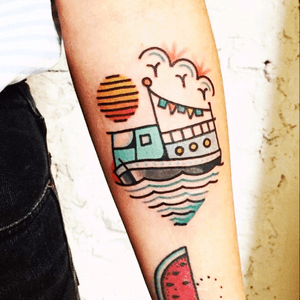 #tattoo done at #LTW  with #norteone the best 😃 #boat #color 
