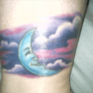 Outside of right ankle. The moon iyself was my first tattoo 19yrs ago. Probably 10yrs ago i had the rainbow coveres up, moon refreahed and added the night aky