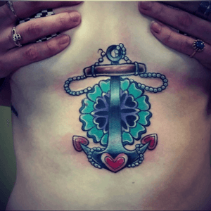 #sternum #anchortattoo by @erikkajamestattoos Most painful one yet but i looooove it. 💜💜💜