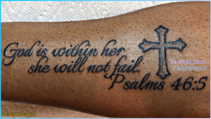 😈💉☔️ God is within her she will not fail Psalms 46:5 ➕💉⛪️ #purple_inkxx #tattooist #tattooartist #tattoo #tattoos #tattooed #ink #inkedup #ink #inkmaster  #darkskinbodyart #blackandgreytattoo #tattoomagazine #handtattoo  #tattoolife #tattoolover #tattoolovers #tattooideas #tattooart #tattooartistwanted #realistictattoo #inked #inked #inklife #scripttattoo #bibleverse #bibleversetattoo 