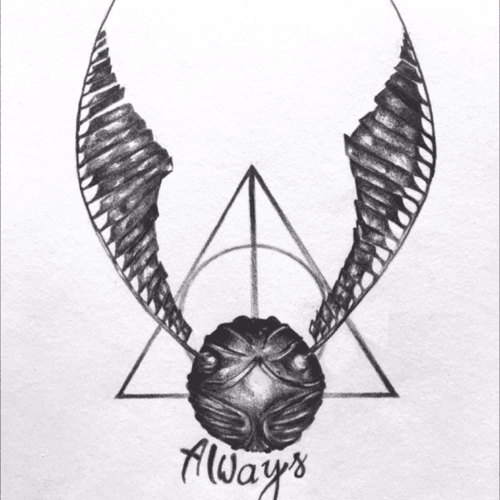 It does not do to dwell on dreams and forget to live #goldensnitch #harrypotter #deadlyhallows #deadlyhallow #tattoodesign #tattoosketchbook 