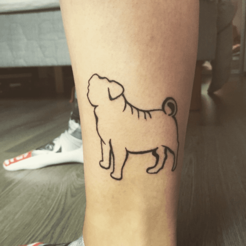 The 23 Minimalist Pug Tattoo Designs  Page 2 of 8  The Dogman  Pug tattoo  Dog portrait tattoo Dog tattoos
