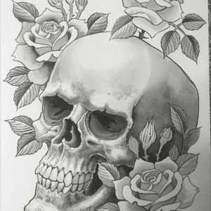Skull drawing #roses #skull #drawing