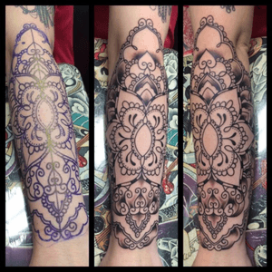 Tattoo by Jeremy Crawford. IG: @jeremywcl FB: Tattoos by Jeremy Crawford. Find more here on this account! #blackandgrey #alabama #sacredarttattoos #armtattoo #sleeve #jeremycrawford #girlswithtattoos #linework #gadsden #detail #shading #madala #flower #halfsleeve 