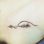My arrow tattoo, a jazzed up version of the sagitarrius sign.#arrow #collarbone #saggitarrius 