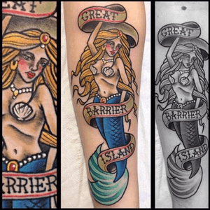 #mermaid #neotraditional #neotrad #nautical #underwater #banner #colour #girl #shell 