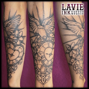 #bird #heart #clock #clocktattoo #mandala #tattoo #tattooer #tattoolife 