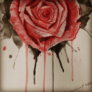 Love this bleeding rose. Not sure where i want it. #rose #rosetattoo #bleedingrose 