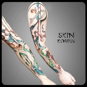 #abstract #geometric #watercolor #watercolortattoo #watercolortattoos #watercolour made @ #absolutink by #watercolortattooartist #watercolorartist #skinkorpus 