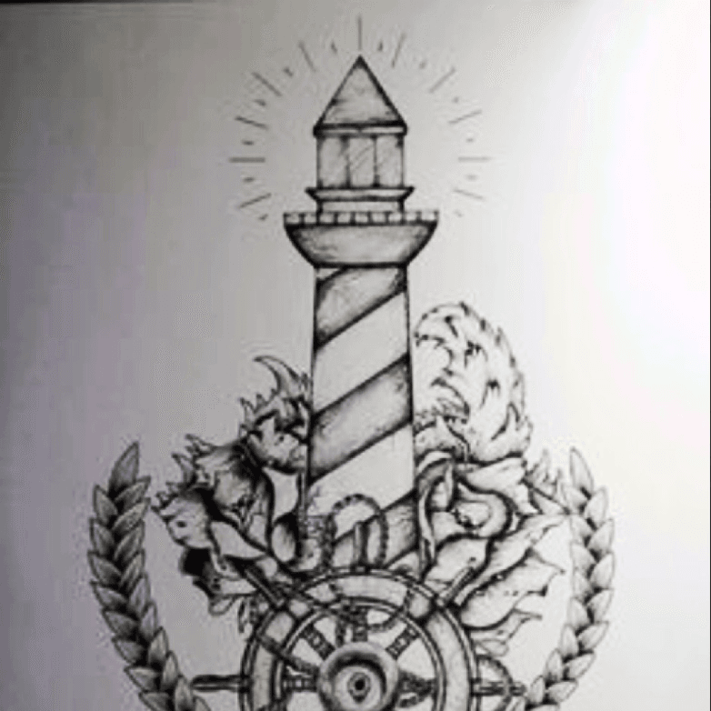 Lighthouse with compass tattoo  Tattoogridnet