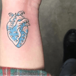 #heart #tattoo with #water #waves in #blue by #artist #Kimsany @Kimsany