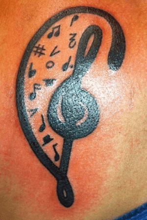 Musical tattoo in left shoulder. My own drawing 