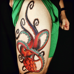 Octopus done by Fulcrum Tattoo at Idle Hand in SF