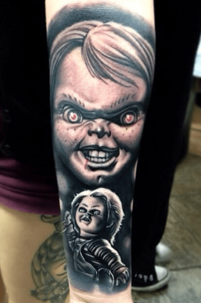 I got this Chucky tattoo for an early birthday present and I love it   rbodymods