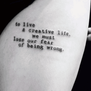This speaks volumes to me! #live #life #creative #fear #hope #lovely #perfect #armtattoos 