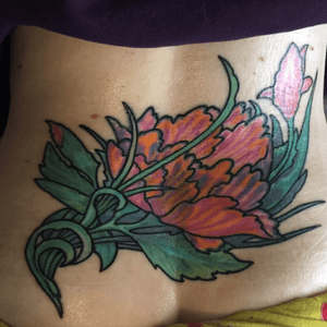 This was a coverup of a black cat, now my favorite flower #peonies #peonyflower #color 