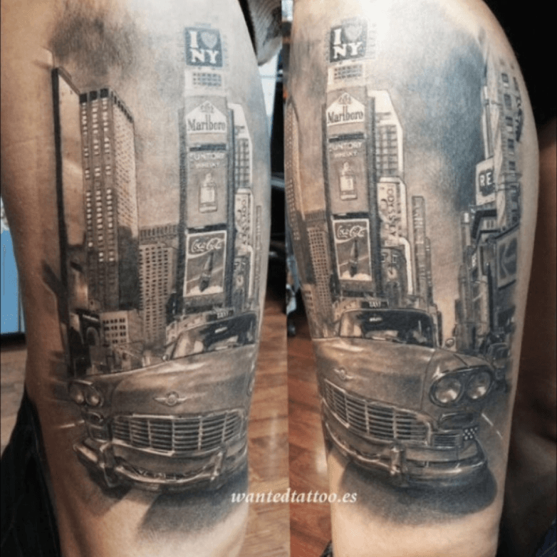 tattoo tatuaje kiss times square realism realista black grey new  york NY  Tattoos Classic tattoo Black and grey tattoos