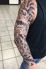 Full arm Japanese Tattoo by Alessandro Bassetti Ale_un@live.it. facebook.alessandro bassetti tattoo roma instagram.alessandrobassettitattoo #fullArmSleeve #sleevetattoo #water #japanesetattoo #orientaltattoo #CoverUpTattoos #coverup #japanesearmtattoo #sleevejapanese 