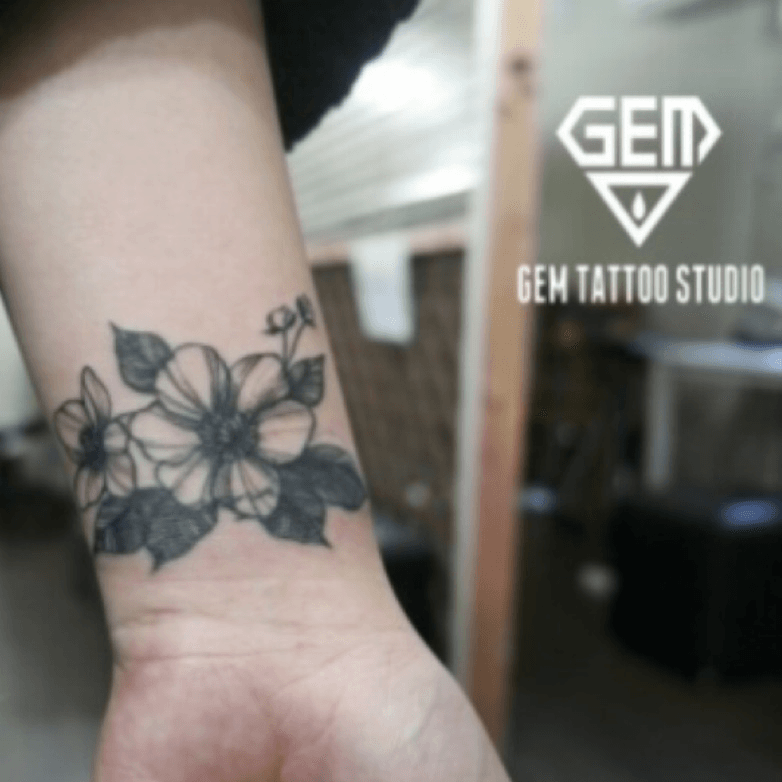 Pressed Flower Fern and Leaf Tattoos