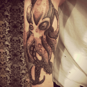 Done on me by Ihor. IG @Dead.tattooer #octopus #bushwick #brooklyn #nyc #gomleshkostudio