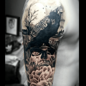#sleeve #cleopatrainktattoo #tattoodo #crow #skull #norway #turkey #alanya #mertmutluer #ink #inked #inkedmag #tattoomagazine 