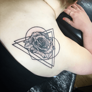 Dotwork and geometric rose
