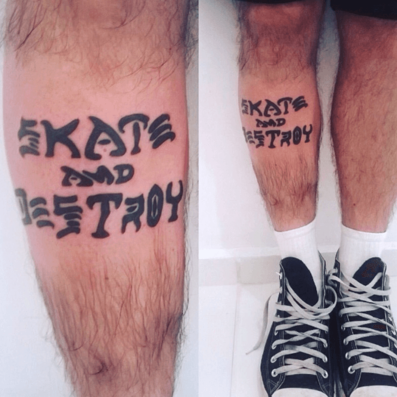 Tattoosday A Tattoo Blog Anthonys Skate and Destroy Tattoo