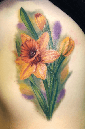 Daffodil flower #tattoooftheday #flower #daffodil