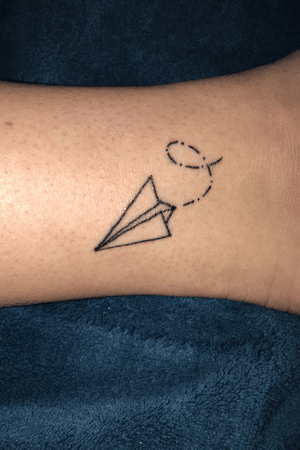 paper airplane tattoo