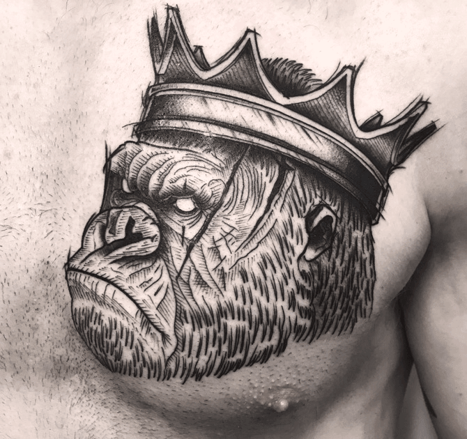 Tattoo uploaded by Federico Amaterasu • Gorilla, king of the jungle •  Tattoodo