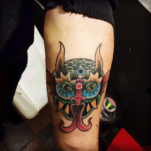 Traditional devil by @M0nk #traditional #devil #traditiinaltattoo 