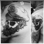 TAT No.28 "Undead Captain" (designed by other artist) #tattoo #captain #sailor #skull #lines #beard #bylazlodasilva