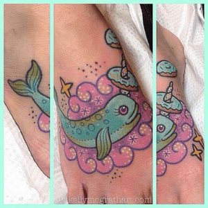 Whale spearing donuts tattoo @Whale @Seacreature #donuts 