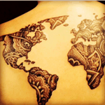 Henna inspired world map by Luke Wessman #pointilism #map #travel #lukewessman 