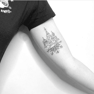 Made by Alisha at Fauxpastattoo studio in Moscow #Russia #snowflake #Moscow #arm #tattooart   