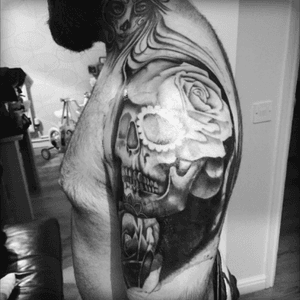 Start of a cover up and my day of the dead sleeve 😃