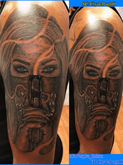 gun tattoos on women