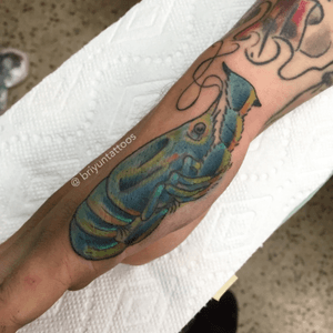 Fun freehand crawfish cover up! #seafood #crawfish #mudbug #neworleans #tattoo #tattoos #tattoortist #tattooart #tattooshop #design #tattoodo #hand #handtattoo #freehandtattoo #sharpie #cover #coverup #color #colortattoo 
