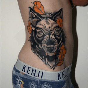 Neo Taditional Wolf done by Jack Kidd from Shinko Tattoo - Kiddotattoo