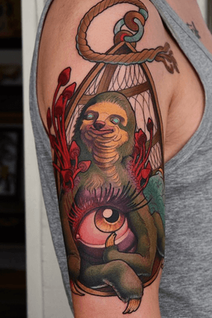 Enlightened sloth #sloth #mushrooms #tattoodoambassador #tattoo 