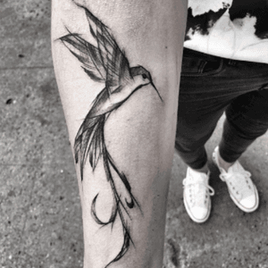 #hummingbird #sketch #sketchtattoo in #black by #tattooartist #ineepine @ineepine #poland 