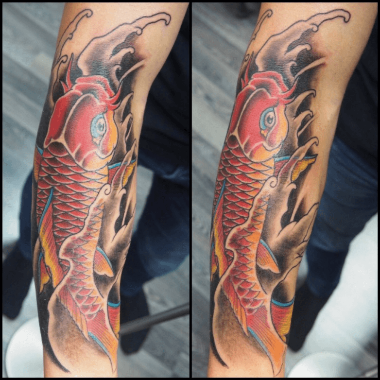 koi fish tattoo design forearm