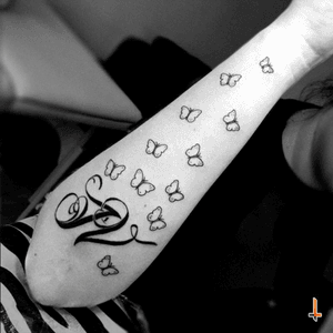 Nº179 Nieces #tattoo #ink #niece #lettering #letterj #letterv #butterfly #butterflies #bylazlodasilva