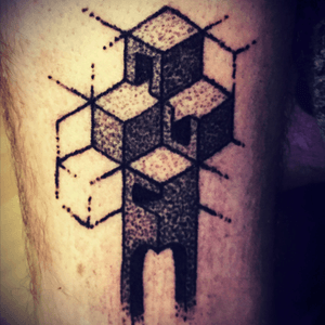 My first straight lines. #tattoo #tattoos #handpoke #handpoked #handpoketattoo #handpoketattooartist #surrealism #surrealistic #shades #dotwork #shading #escher #inspired #openings #doors 