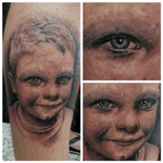 Tattoo portrait of customers son #customink #tattoo #cambridge #portraittattoo #portrait #blackandgrey #blackandgreytattoo 