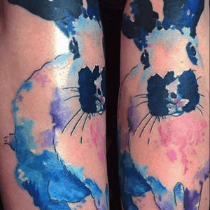 Watercolor rabbit done at Licerpool tattoo convention last year 🤗🤘🏻 #watercolor #watercolortattoo #watercolortattoos #rabbit #rabbittattoo #LiverpoolTattooConvention 